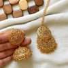 Fancy GOLD Plated Stoned Jhumki Set