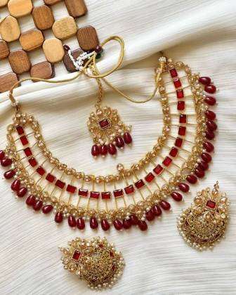 Beautiful Zircon Studded Necklace Set